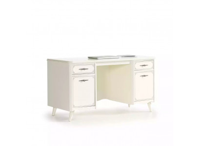 2-piece Desk Computer desk Wood Bookshelf White Children's room