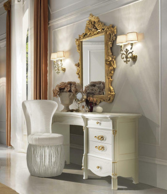 Dressing table Mirror Stool Sideboard Bedroom Chest of drawers Baroque Rococo 3-piece new