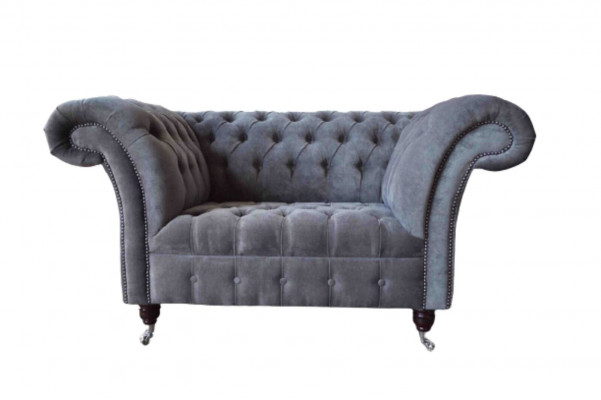 Chesterfield Sofa 1.5 Seater Couch Upholstery Design Sofas Seat Upholstery Gray