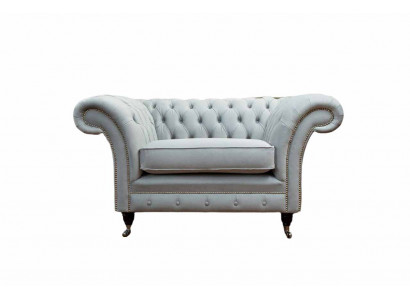 Armchair Upholstery Sofa Textile Chesterfield Couches 1 Seater Single Seater Gray