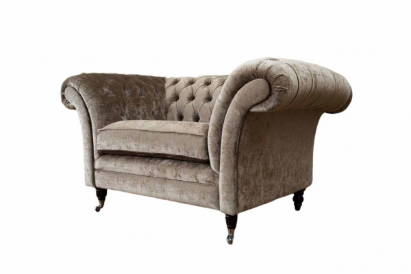 Design Chesterfield Armchair 1 Seater Couch Upholstery Luxury Textile Sofas