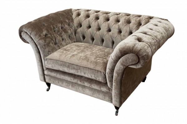 Design Chesterfield Armchair 1 Seater Couch Upholstery Luxury Textile Sofas