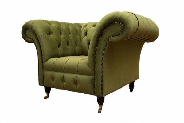 Chesterfield Design Armchair Couch Upholstery Luxury Textile Couches Single Seater