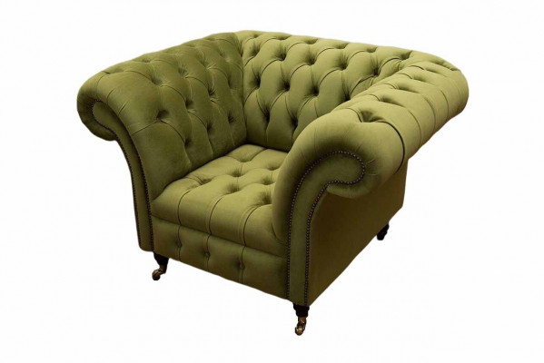 Chesterfield Design Armchair Couch Upholstery Luxury Textile Couches Single Seater