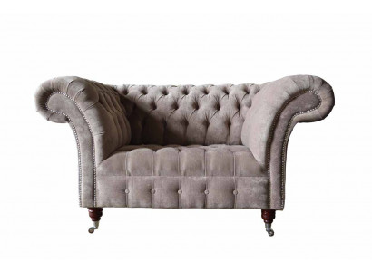 Chesterfield Sofa Couch 1 Seater Luxury Textile Fabric Couches Upholstery new