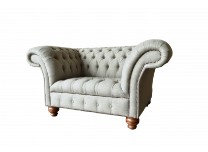 Chesterfield Single Seater Sofa Armchair Couch Upholstery Seat Furniture Textile Fabric