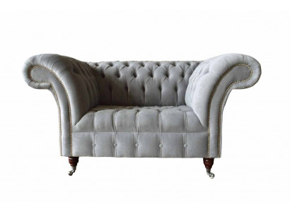 Gray Chesterfield Wing Chairs Gray Armchair Couch Fabric Sofa Living room