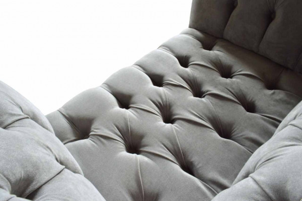 Gray Chesterfield Wing Chairs Gray Armchair Couch Fabric Sofa Living room