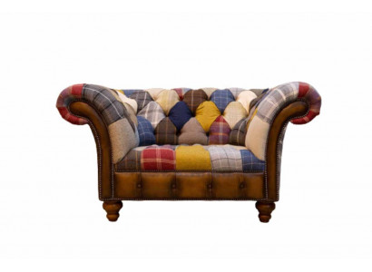 Chesterfield Design Armchair Couch Upholstery Textile Couches Seater Multicolored