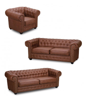 Sofa set Chesterfield 3+2+1 Living room Furniture Couch Suite Fabric Textile