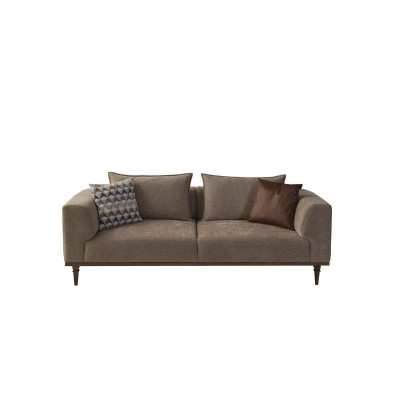 Sofa set three-seater armchair upholstered sofa modern fabric sofa brown set