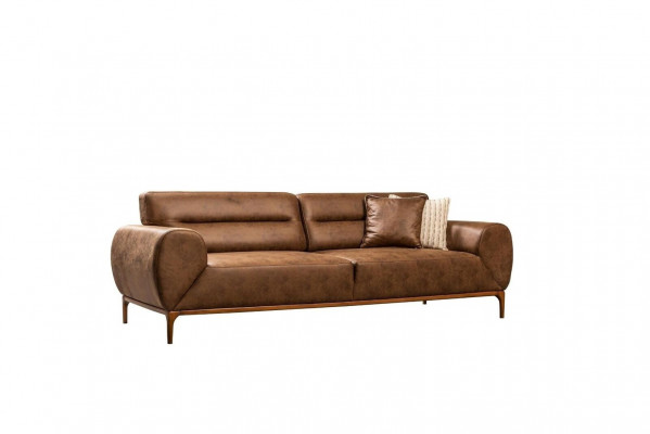 Three Seater Sofa 3 Seater Upholstered Sofa Brown Couch Upholstery Imitation leather