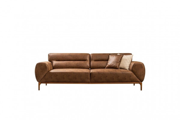 Three Seater Sofa 3 Seater Upholstered Sofa Brown Couch Upholstery Imitation leather