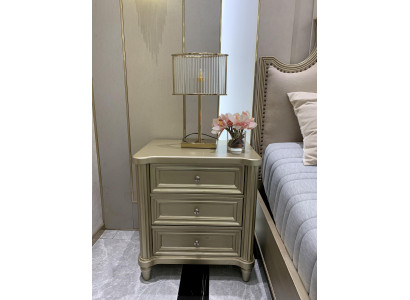 Bedside tables Bedside table Night console Design Bedroom Side table Gold Wood