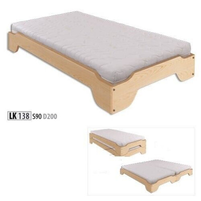 Bed Solid wood 90x200 single bed pine solid youth bed fullWooden bed Wood new