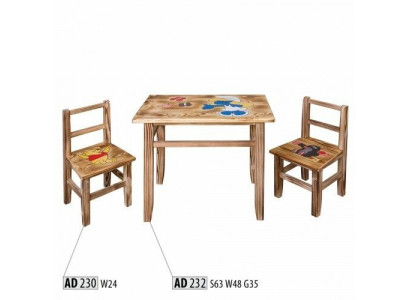 Children's table set, 3 pieces, table with 2 chairs, children's furniture, for children's room