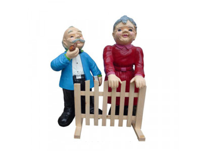 'Pensioner Decorative Figure Statue Sculpture 80 cm Figures Statues Sculptures Grandma Grandpa P41