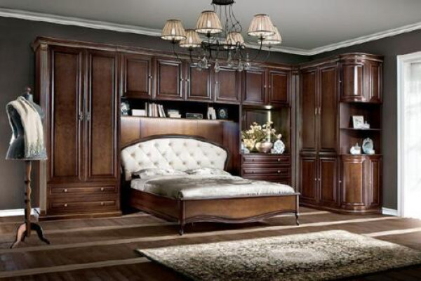 Bed Bedroom Royal Bedroom + Upper Cabinet Wardrobe new Verona IV