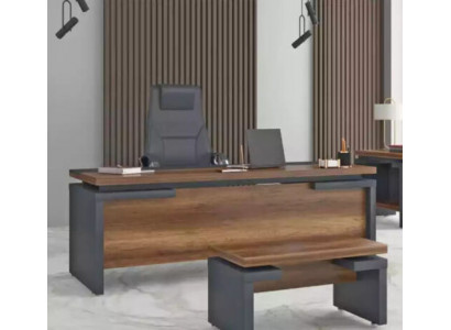 Brown Gray Desk 220x90cm Luxury Table Executive Desk Office