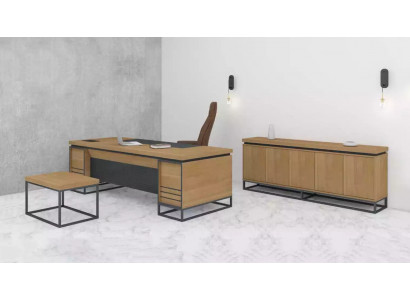 Brown Office Furnishings Furniture Set Study room Table 3pcs. set