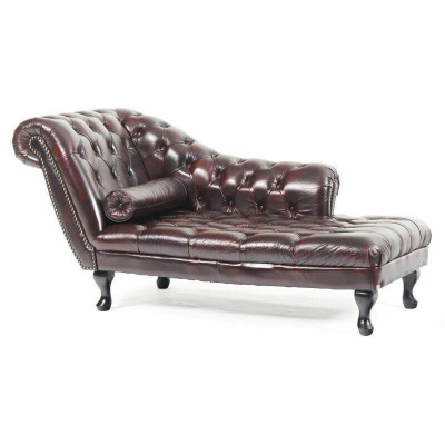 Chesterfield Red Chaise Lounge Designer Lounger Leather Sofa Chaise Longues Couch new