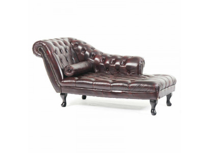 Chesterfield Red Chaise Lounge Designer Lounger Leather Sofa Chaise Longues Couch new