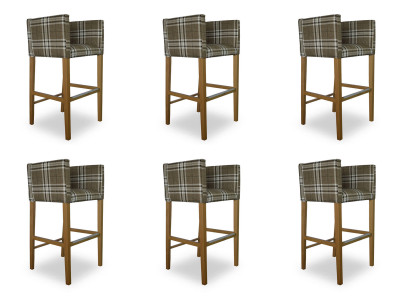 6x Bar Stool Corner Chair Armchair Chairs Stool Counter Chair Upholstery Set Caro