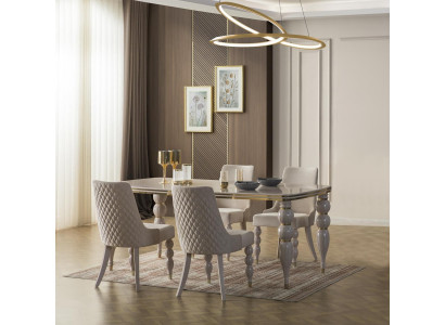 Beige Dining room table Luxurious wooden table Designer Dining room Furniture new