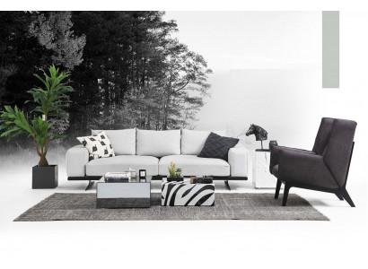 Sofa set Sofa 3 Seater Armchair Three Seater Gray Modern Fabric Seat