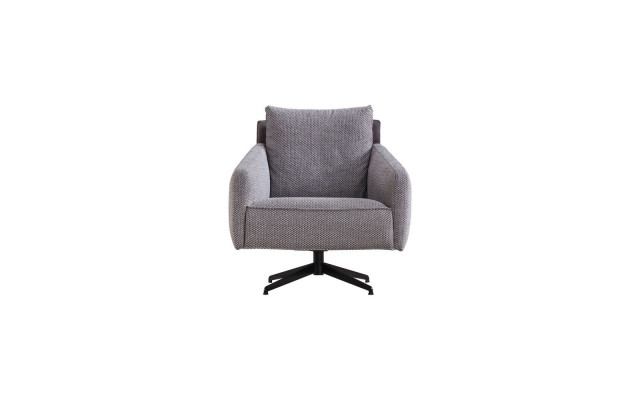 Living room Gray single-seater luxury lounge 1-seater designer textile armchair