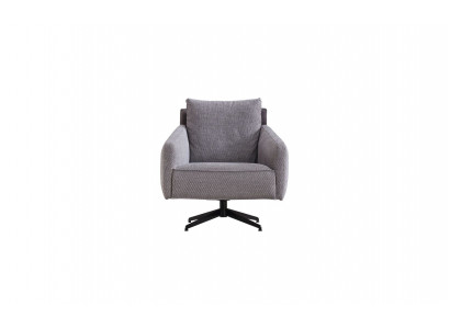 Living room Gray single-seater luxury lounge 1-seater designer textile armchair