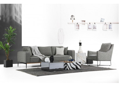 Sofa set 3 Seater Armchair Three Seater Fabric Sofas Modern Design Gray