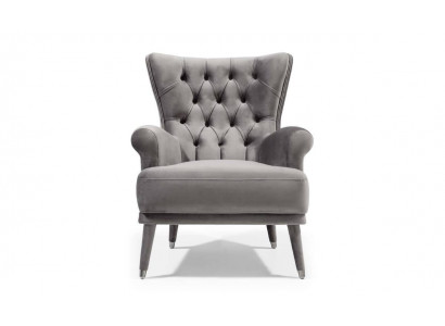 Gray Chesterfield Armchair Living room Furniture Upholstered Armchair with Armrests