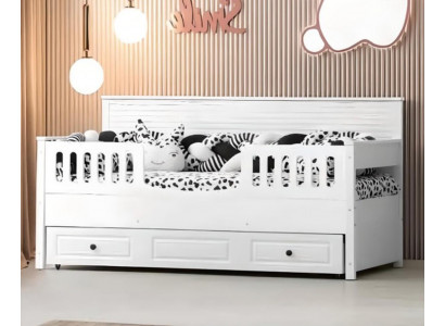 Bed Childrens bed Wooden bed Functional bed Extendable Wood White new