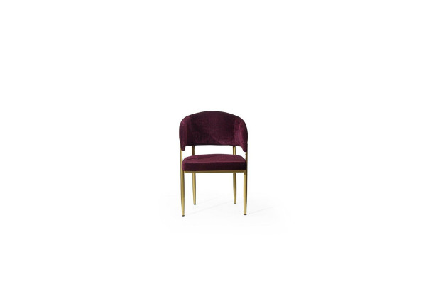 Dark Purple Dining room Chair Designer Metal Frame Dining room Wood Chairs