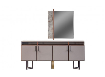 Suite Sideboard with Mirror Sideboard Wardrobe Wood Chest of drawers Gray