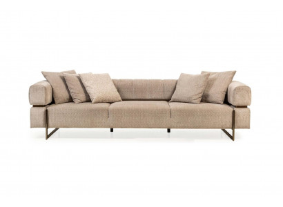 Beige four-seater designer fabric sofa upholstered sofas living room couches