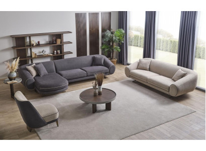 Living room Luxury Set Corner sofa - L-shape 3+1 Seater Coffee table Side table