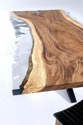 Dining room table Conference tables Dining table Epoxy resin Table Wood Brown