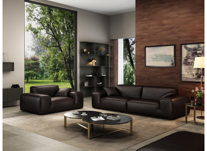 Black Sofa set Luxury 3+1 Seater Leather Couches Living room Furniture