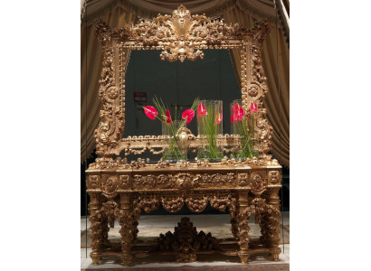 Consoles Sideboard Table Chest of drawers Real wood carving Mirror Antique Italy style