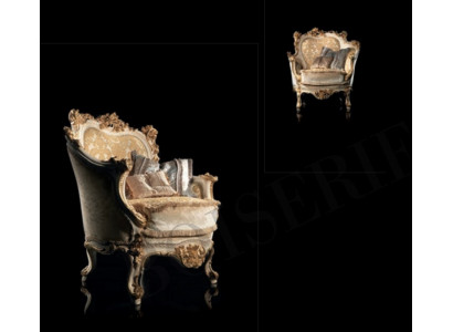 Luxurious carved armchair in classic style for the living room