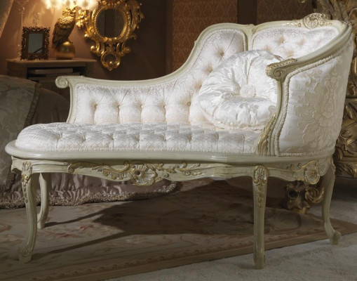 Lounge Chesterfield Sofa Lounger Upholstery Loungers Chaise Longues Club White Baroque new