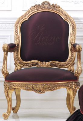 Chair Throne Baroque Rococo Textile 1 Seater Sofa Upholstery Armchair Italian Furniture