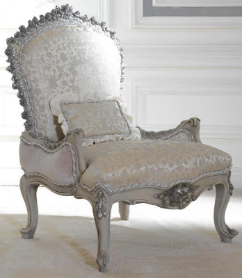 Luxury Armchair Upholstery Throne Baroque Rococo Real wood Italian Furniture Single seater