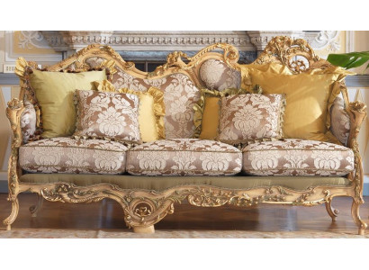 Classic s Chesterfield sofa with hand carved details