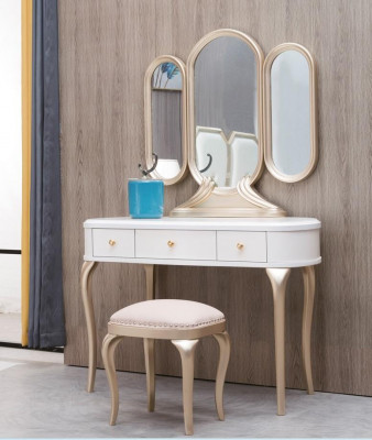 Dressing table with Mirror Luxury Console Chest of drawers Stool Complete Set