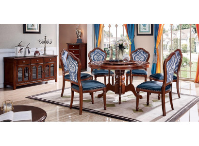 Dining set Table Dining set 6 Chairs Armchairs Dining room Groups Wood