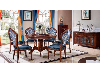 Dining table + 6x Chairs Dining room Set Dining set Table Furniture Design 7pcs