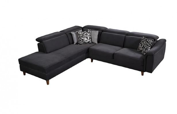 Black Upholstery Corner sofa L-shape Couch Living room Living landscape new